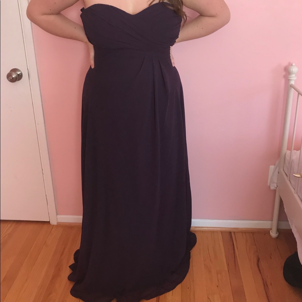 Bill Levkoff purple “plum” bridesmaid dress